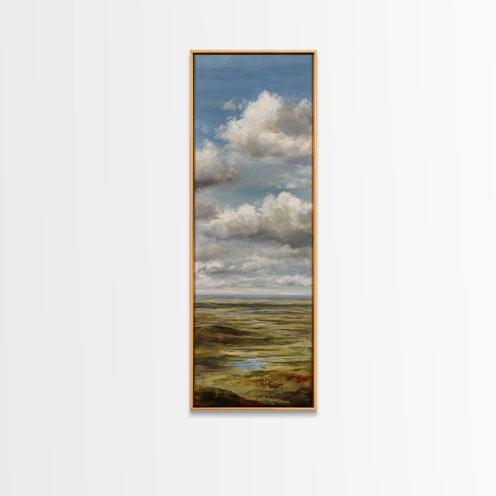 Storm Clouds over a Rolling Prairie Canvas Print, Nature Art, Landscape Art, Living Room Decor, Fine Art, Nature, Boho Decor, NAT-1x3-26