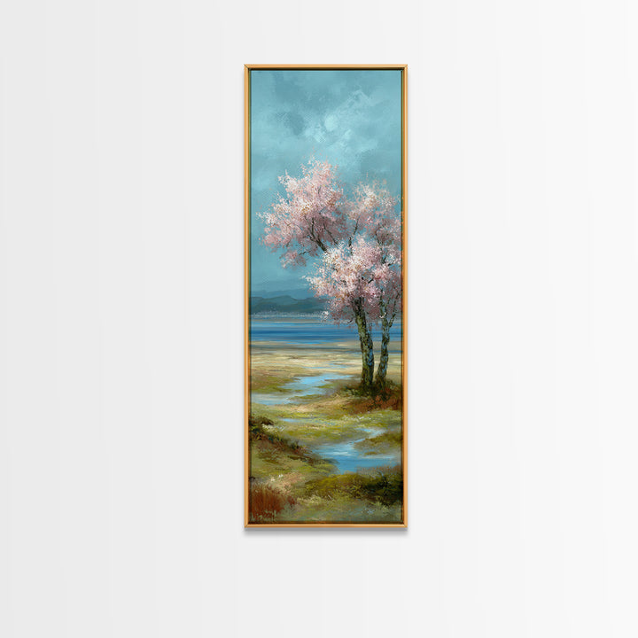 Spring Cherry Blossoms Framed Canvas Print, Nature Art, Fine Art Print, Living Room Decor, Fine Art, Nature, Poster, Wall Decor, NAT-1x3-4
