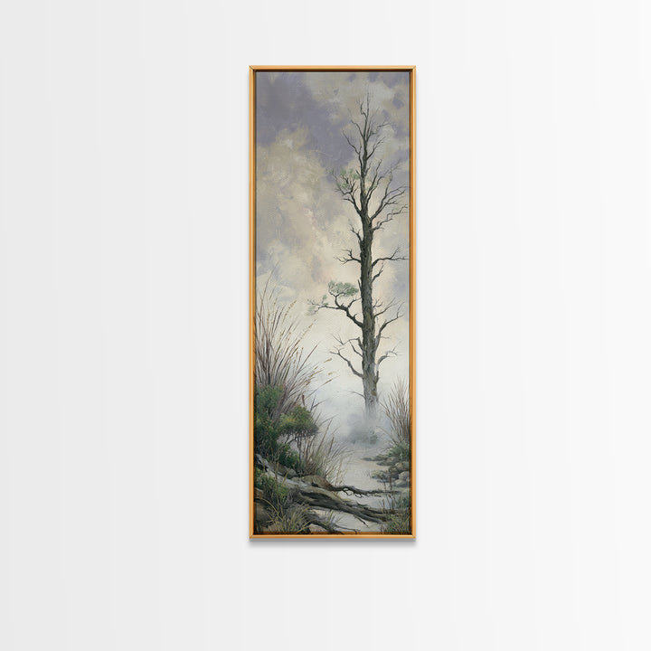 Tree of Life Framed Canvas Print, Nature Art, Mountain Wall Art, Living Room Decor, Oil Painting, Nature, Fine Art Print, NAT-1x3-75