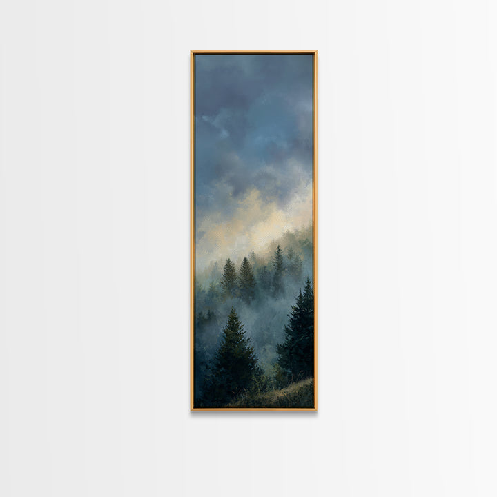 Moody Pine Forest Canvas Print, Nature Art, Art Print, Living Room Decor, Fine Art, Nature, Printable Wall Art, Wall Hangings, NAT-1x3-77