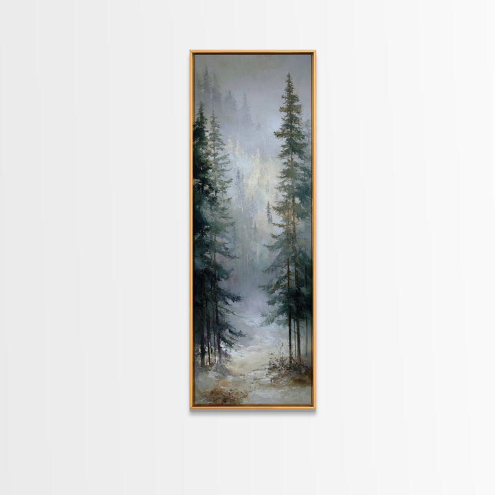 Mushroom Cluster in Enchanted Woodland Framed Canvas Print, Nature Art, Digital Download Art, Living Room Decor, Oil Painting, NAT-1x3-91