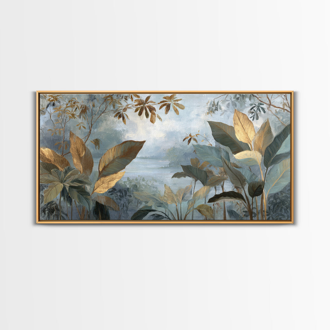 Tropical Jungle Leaves Canvas Print, Nature Art, Artwork, Living Room Decor, Fine Art, Nature, Landscape Art, Botanical Art, NAT-2x1-89