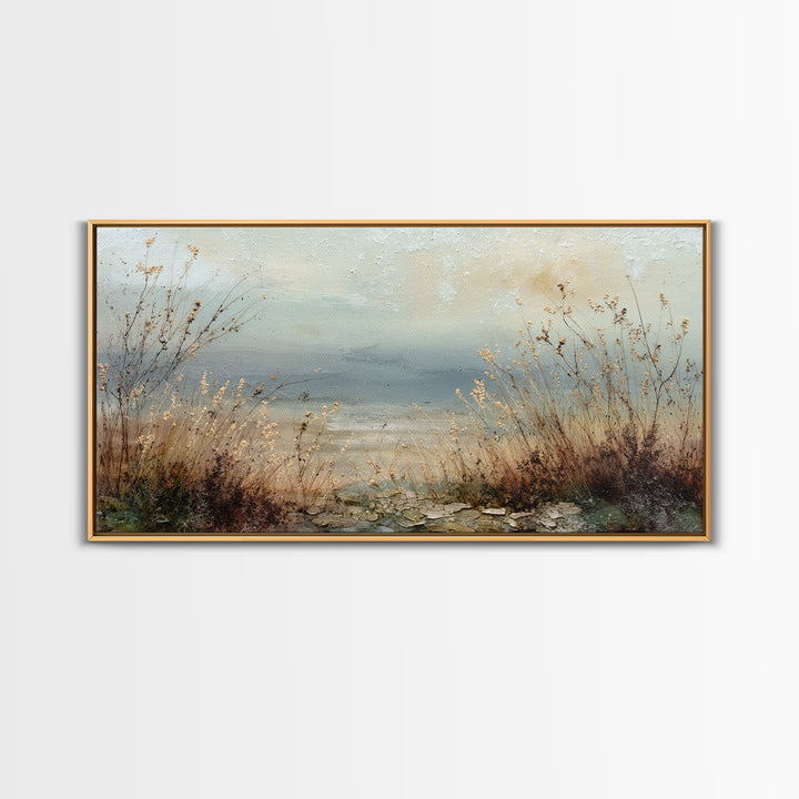 Bees Circling Lavender Blossoms Framed Canvas Print, Nature Art, Printable Wall Art, Living Room Decor, Fine Art, Nature, NAT-2x1-91