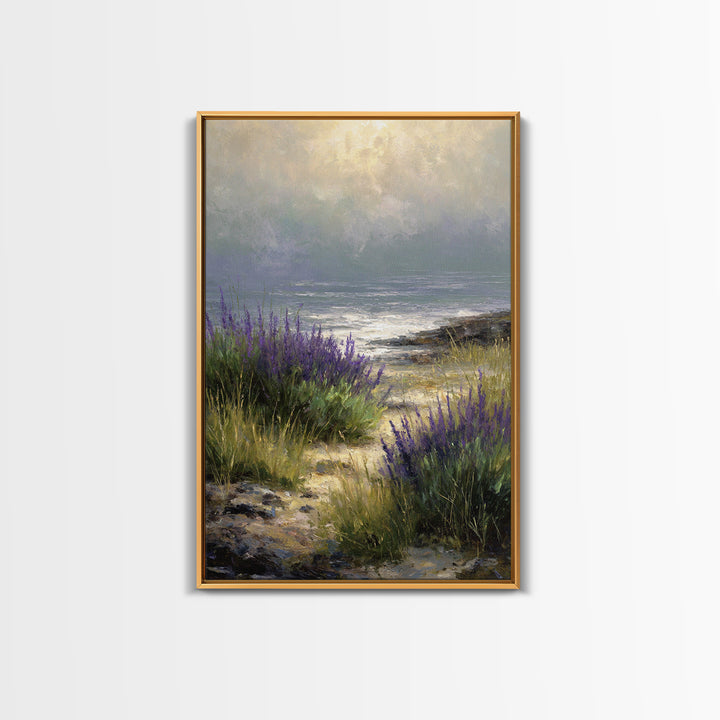 Bees Circling Lavender Blossoms Canvas Print, Nature Art, Statement Artwork, Living Room Decor, Fine Art, Nature, Wall Decor, NAT-2x3-31
