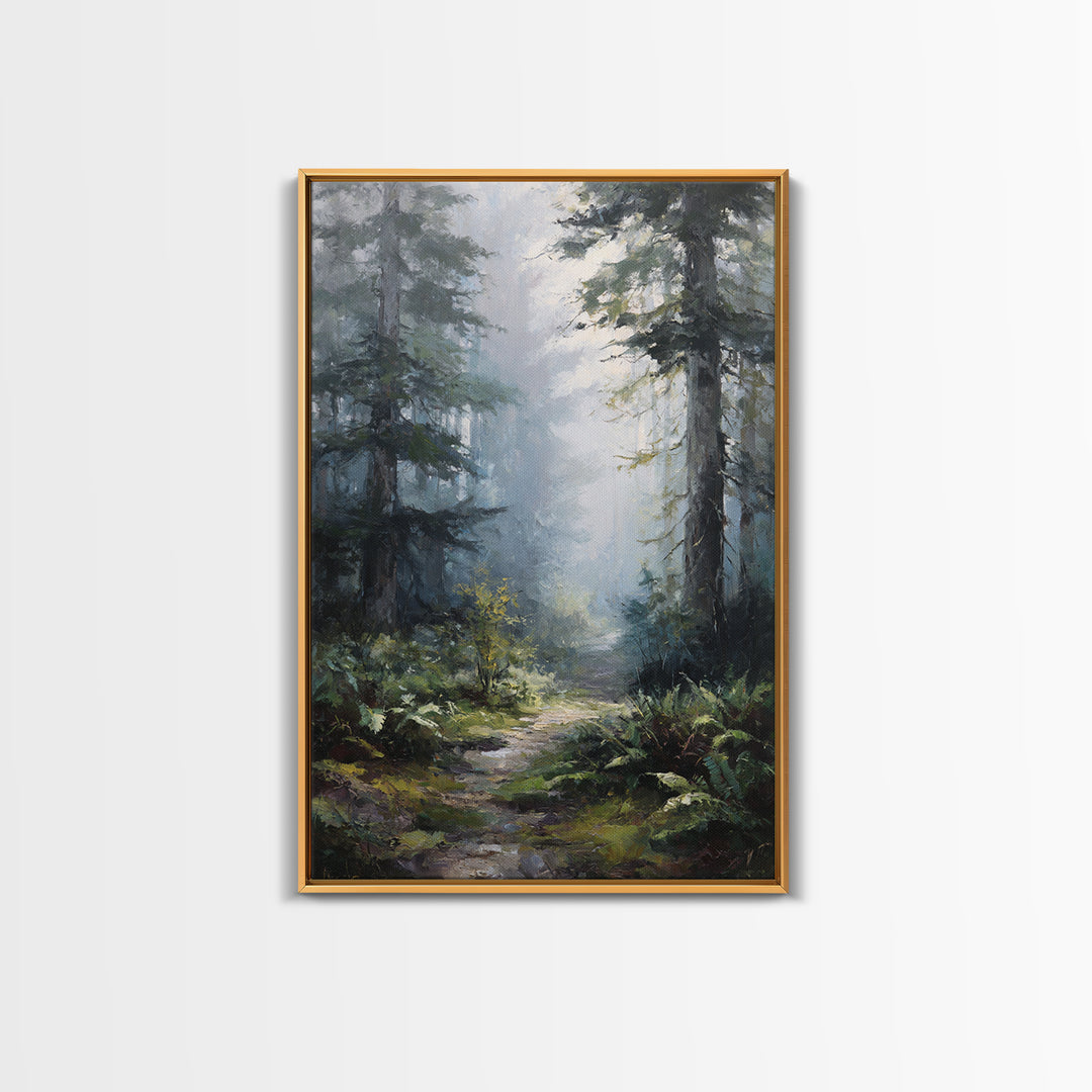 Sunlit Forest Path Canvas Print, Nature Art, Living Room Decor, Fine Art, Nature, Ocean Art, Bird Wall Art, Nature Wall Art, NAT-2x3-57
