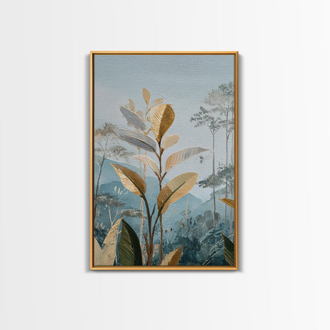 Tropical Jungle Leaves Canvas Print, Nature Art, Wood Wall Art, Living Room Decor, Fine Art, Nature, Digital Download Art, NAT-2x3-77