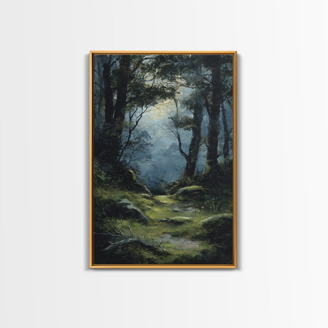 Sunlit Forest Path Canvas Print, Nature Art, Living Room Decor, Fine Art, Nature, Ocean Art, Bird Wall Art, Nature Wall Art, NAT-2x3-81