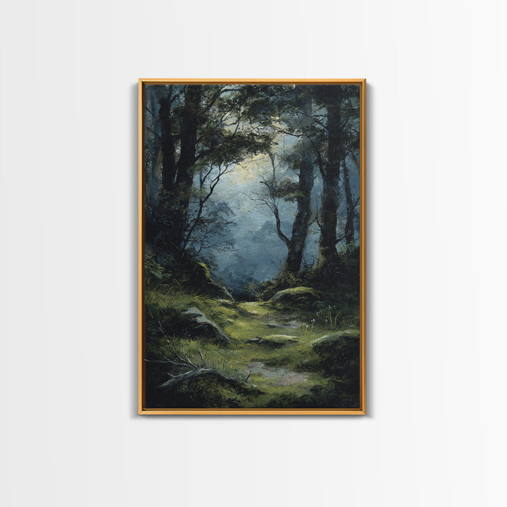 Sunlit Forest Path Canvas Print, Nature Art, Living Room Decor, Fine Art, Nature, Ocean Art, Bird Wall Art, Nature Wall Art, NAT-2x3-81