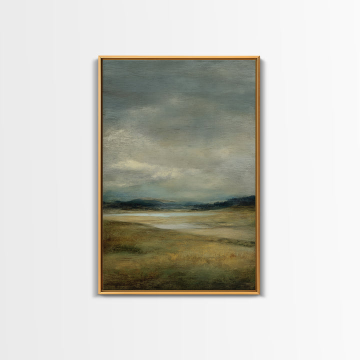 Storm Clouds over a Rolling Prairie Framed Canvas Print, Nature Art, Wall Hangings, Living Room Decor, Fine Art, Nature, NAT-2x3-94