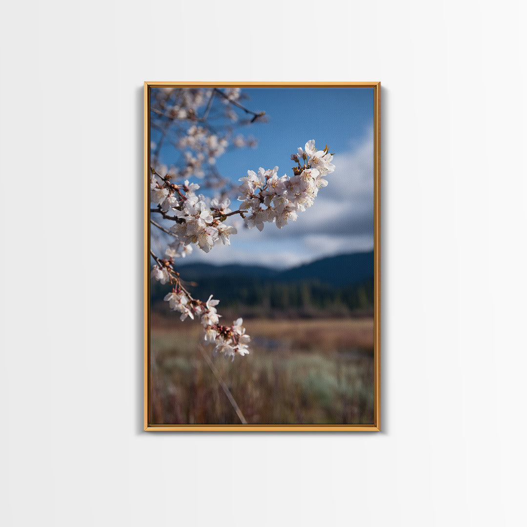 Spring Cherry Blossoms Canvas Print, Nature Art, Original Painting, Living Room Decor, Fine Art, Nature, Mountain Wall Art, NAT-2x3-96