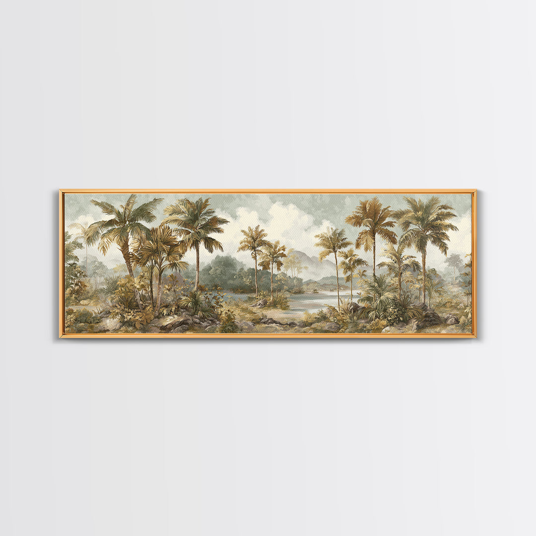 Tropical Jungle Leaves Canvas Print, Nature Art, Artwork, Living Room Decor, Fine Art, Nature, Landscape Art, Botanical Art, NAT-3x1-13