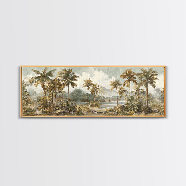 Tropical Jungle Leaves Canvas Print, Nature Art, Artwork, Living Room Decor, Fine Art, Nature, Landscape Art, Botanical Art, NAT-3x1-13
