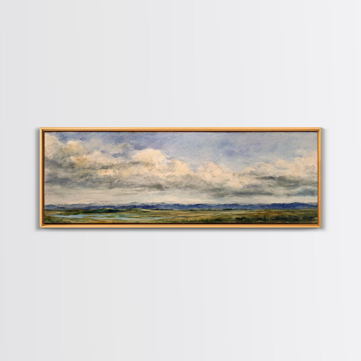 Storm Clouds over a Rolling Prairie Canvas Print, Nature Art, Landscape Art, Living Room Decor, Fine Art, Nature, Boho Decor, NAT-3x1-54