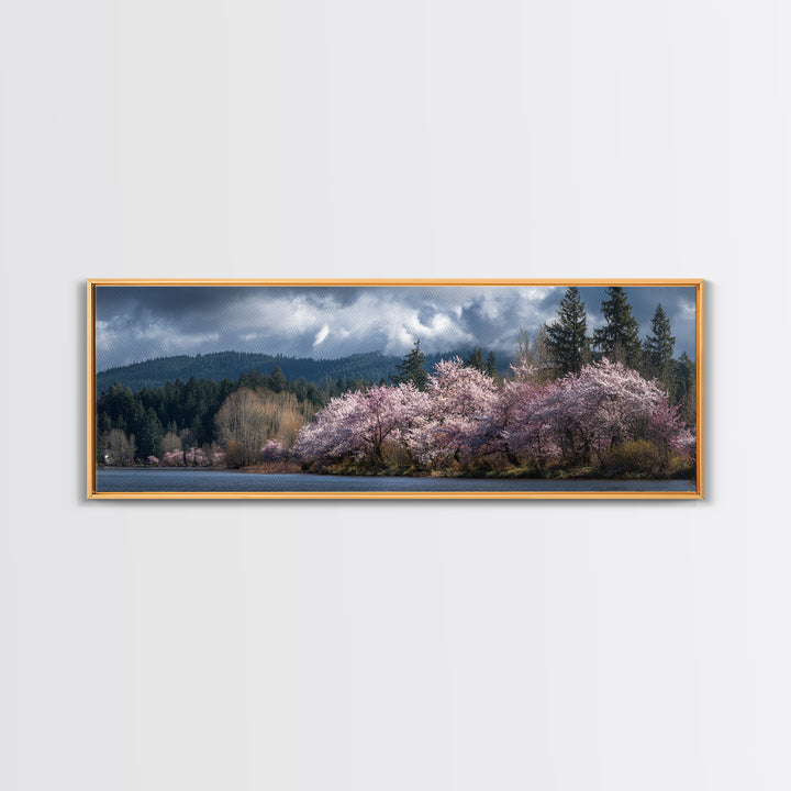 Spring Cherry Blossoms Canvas Print, Nature Art, Poster, Living Room Decor, Fine Art, Nature, Abstract Wall Art, 3d Wall Art, NAT-3x1-80