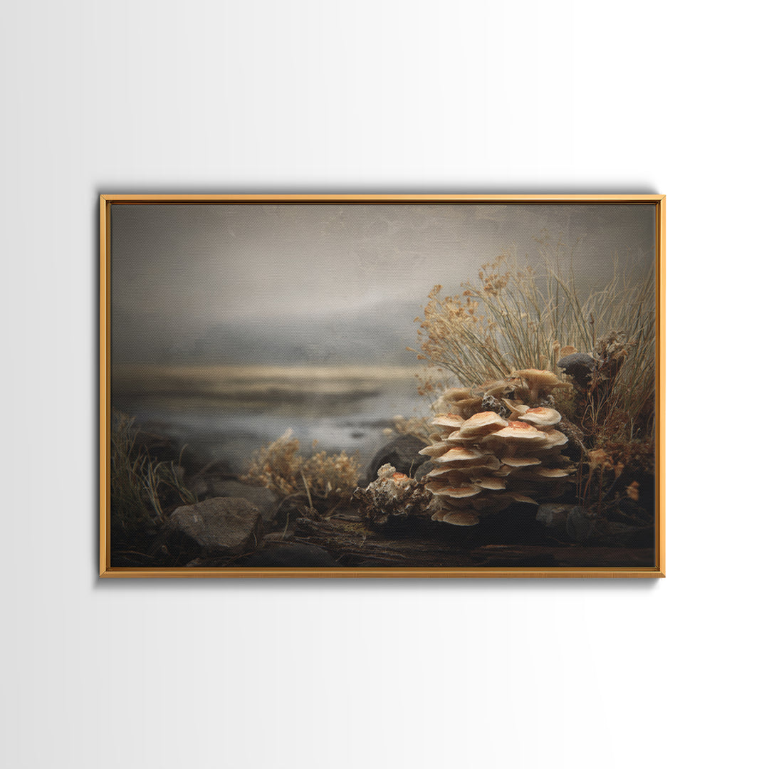 Mushroom Cluster in Enchanted Woodland Canvas Print, Nature Art, Mountain Wall Art, Living Room Decor, Fine Art, Nature, NAT-3x2-11