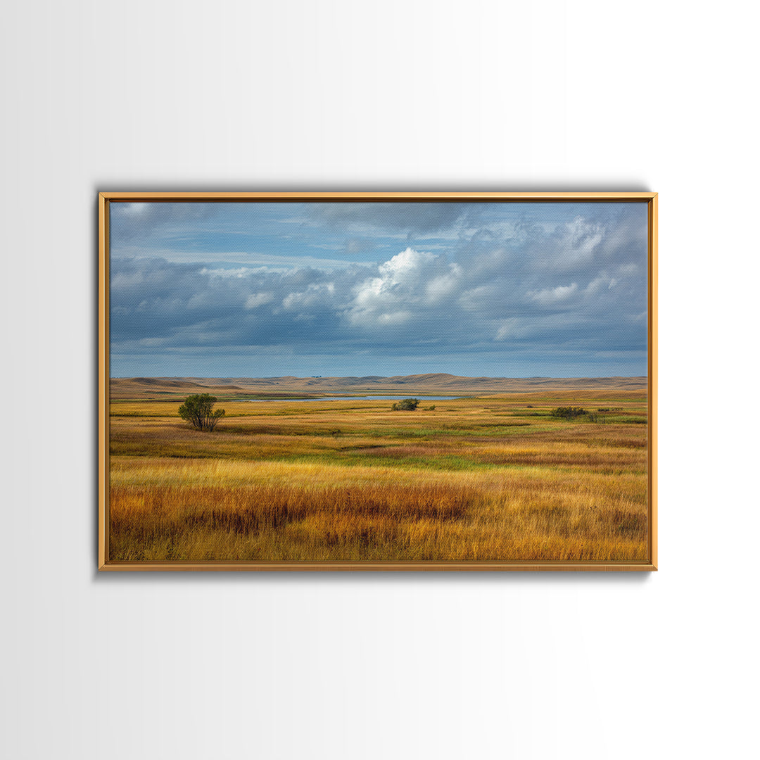 Storm Clouds over a Rolling Prairie Canvas Print, Nature Art, Living Room Decor, Fine Art, Nature, Ocean Art, Bird Wall Art, NAT-3x2-42