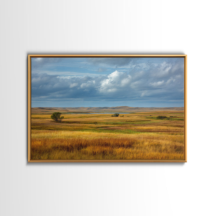 Storm Clouds over a Rolling Prairie Canvas Print, Nature Art, Living Room Decor, Fine Art, Nature, Ocean Art, Bird Wall Art, NAT-3x2-42