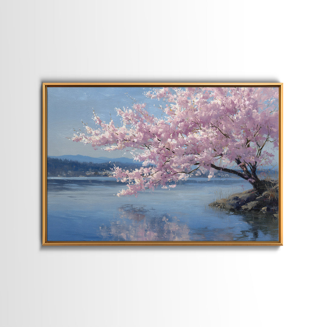 Spring Cherry Blossoms Canvas Print, Nature Art, Neutral Decor, Living Room Decor, Fine Art, Nature, Wall Art, Home Decor, NAT-3x2-68