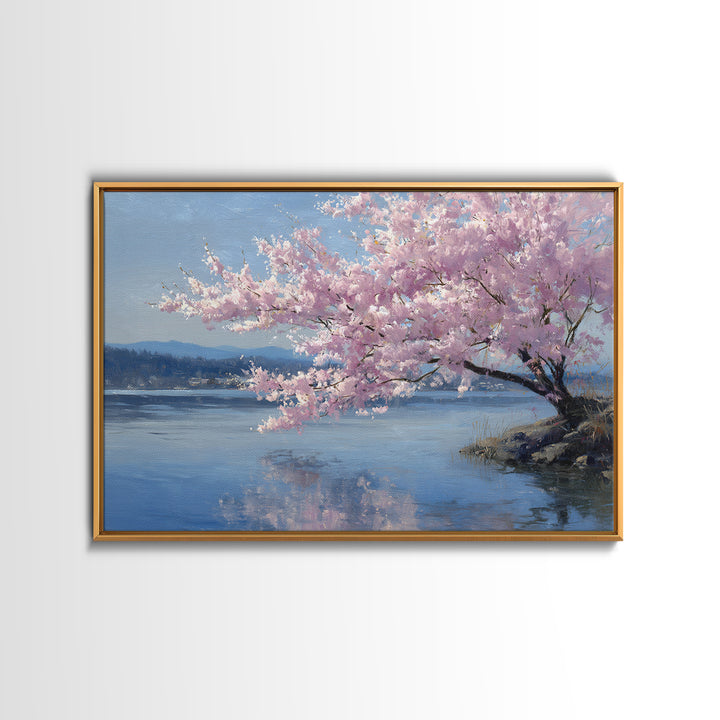 Spring Cherry Blossoms Canvas Print, Nature Art, Neutral Decor, Living Room Decor, Fine Art, Nature, Wall Art, Home Decor, NAT-3x2-68
