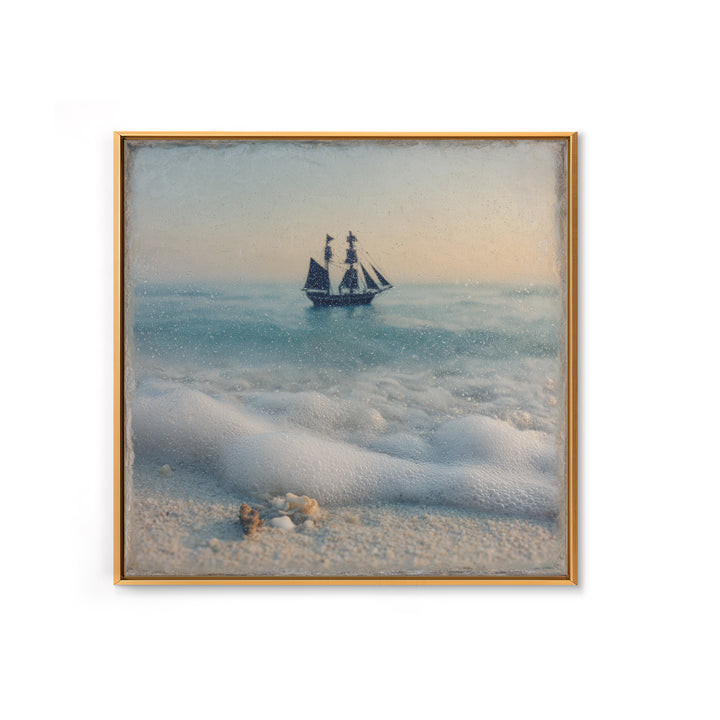 Tall Ship Silhouette at Sunset Framed Canvas Print, Nautical Art, Antique Decor, Coastal Decor, Harbor, Downloadable Prints, NAU-1x1-56