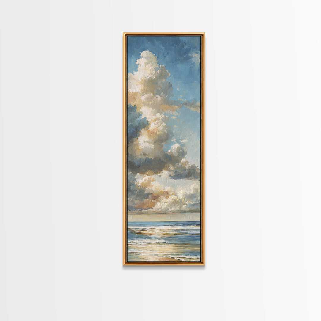 Stormy Cloudscape over Open Ocean Canvas Print, Nautical Art, Nautical Decor, Coastal Decor, Oil Painting, Harbor, NAU-1x3-33