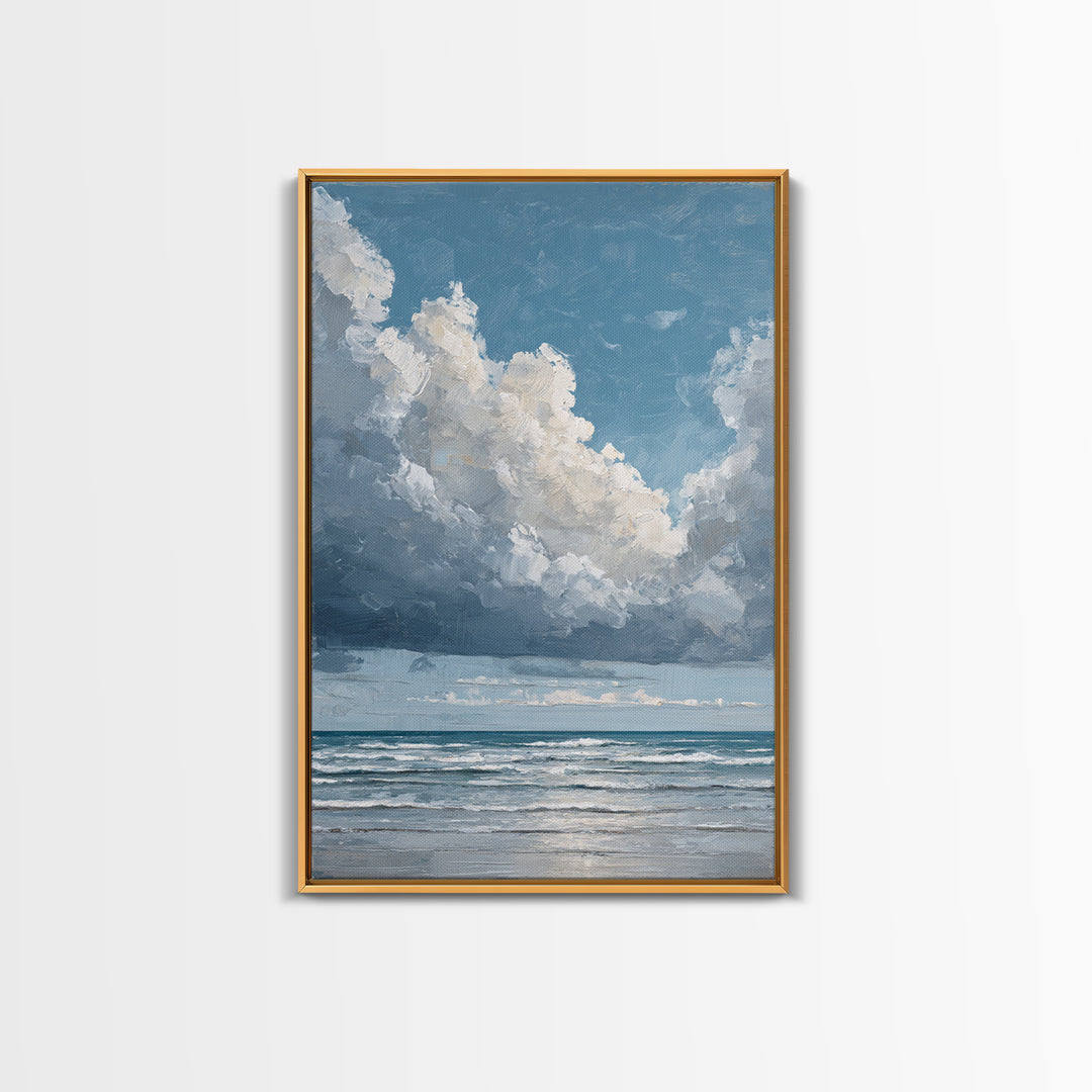 Stormy Cloudscape over Open Ocean Canvas Print, Nautical Art, Printable Wall Art, Coastal Decor, Fine Art, Harbor, Beach Decor, NAU-2x3-29