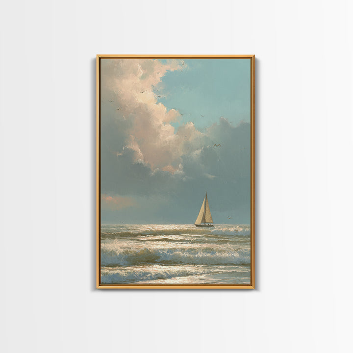Stormy Cloudscape over Open Ocean Canvas Print, Nautical Art, Printable Wall Art, Coastal Decor, Fine Art, Harbor, Beach Decor, NAU-2x3-5