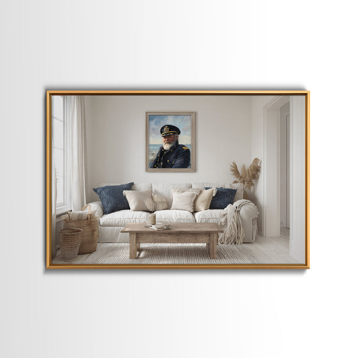 Sea Captain Portrait Canvas Print, Nautical Art, Digital Print, Coastal Decor, Fine Art, Harbor, Beach Print, Gallery Wall, NAU-3x2-83