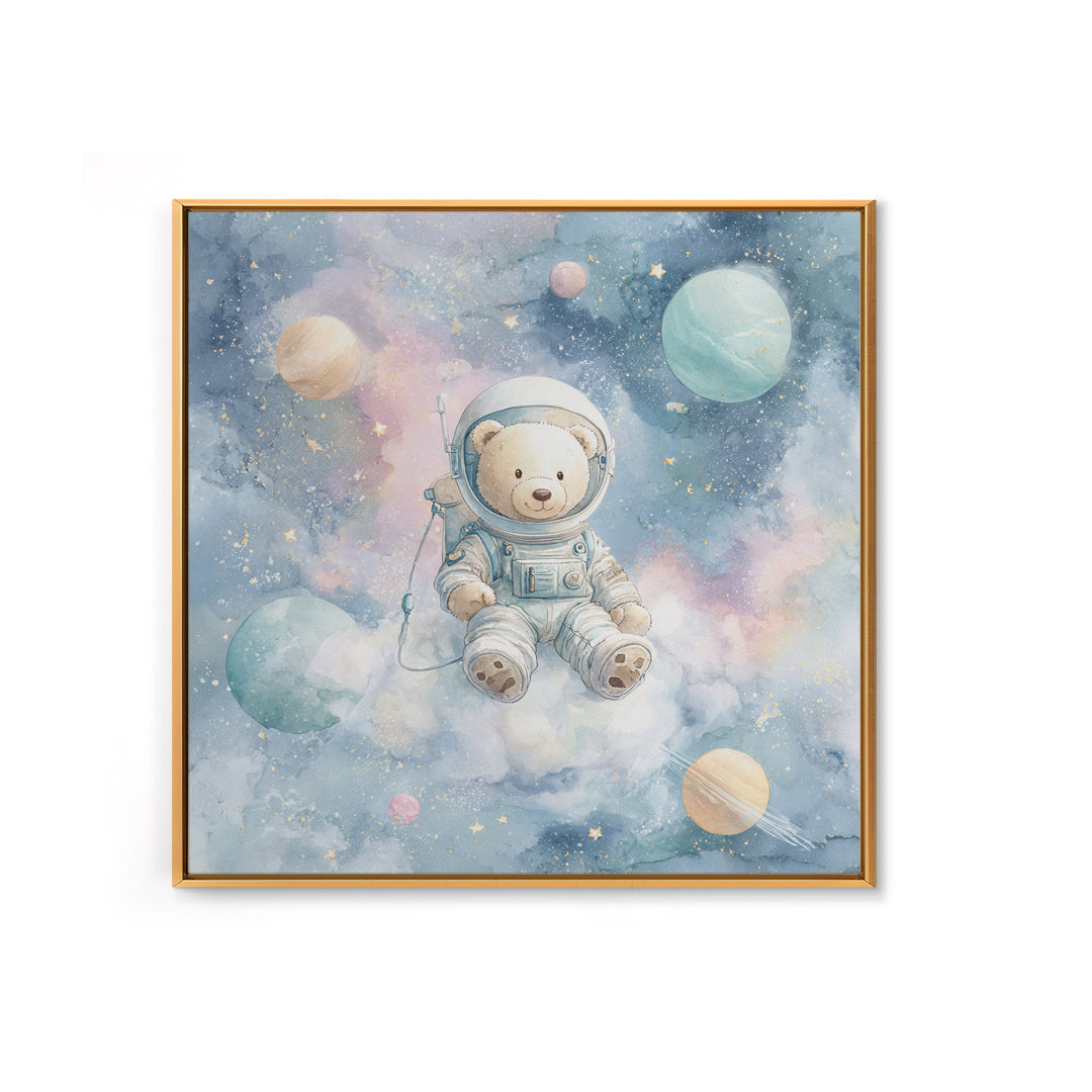 Little Astronaut Bear Canvas Print, Nursery Decor, Wall, Oil Painting, Nursery, Nursery Wall Decals, Woodland Nursery, NDE-1x1-15