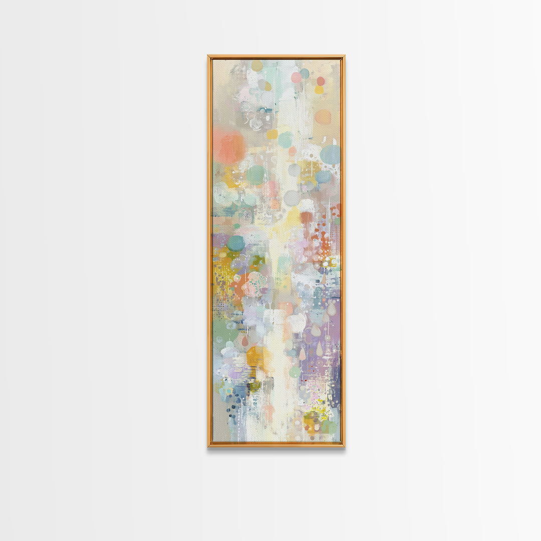 Cloud Rainbow and Raindrop Composition Canvas Print, Nursery Decor, Canvas, Fine Art, Nursery, Playroom Decor, Floral Wall Art, NDE-1x3-32