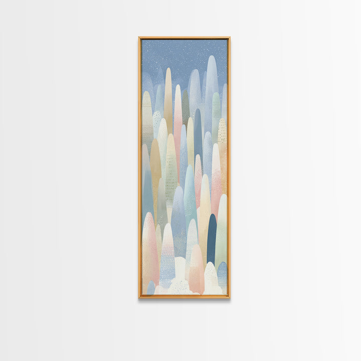 Calm Mountain Nursery Landscape Framed Canvas Print, Nursery Decor, Playroom Decor, Oil Painting, Nursery, Boy Nursery Decor, NDE-1x3-84