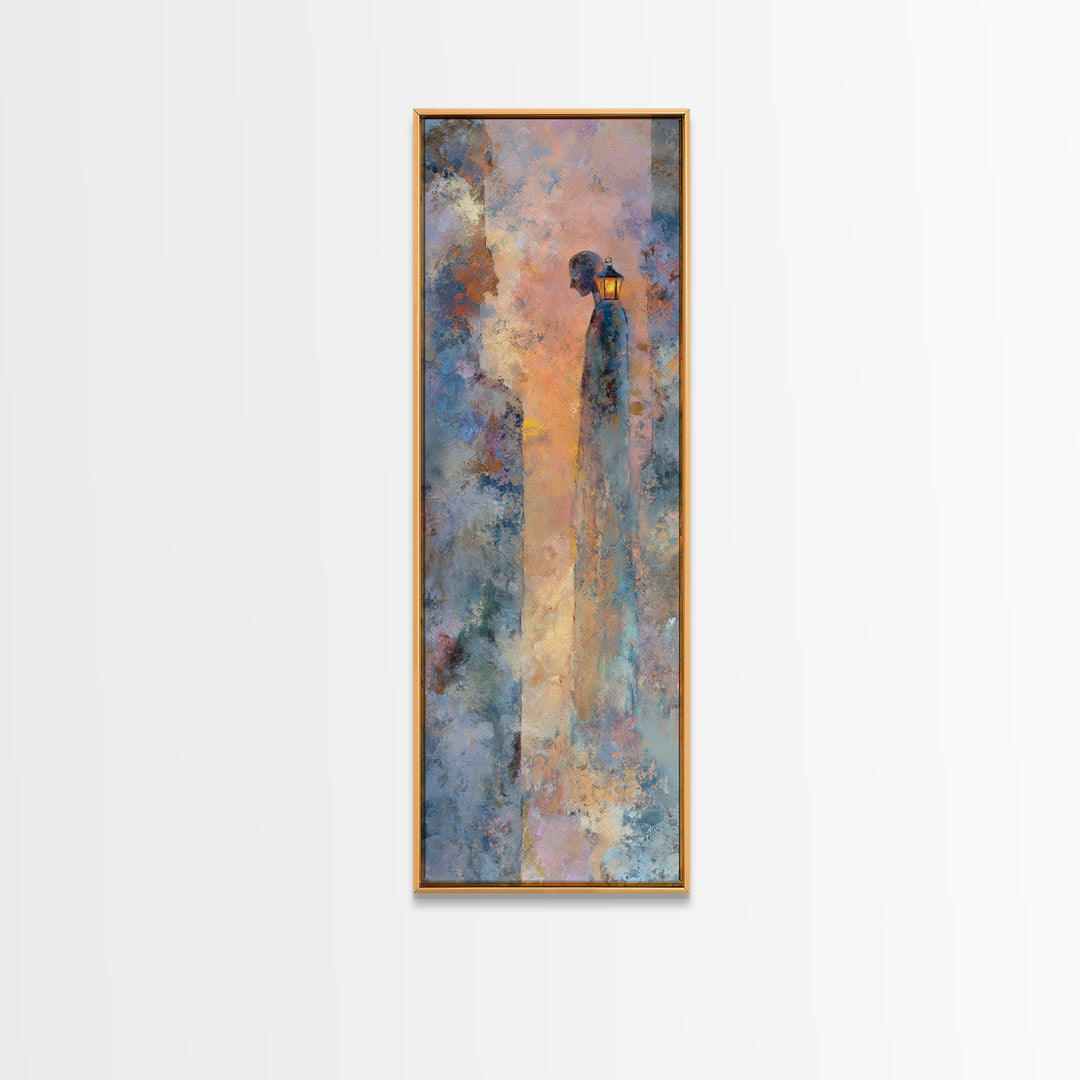 Hot Air Balloon Drifting Framed Canvas Print, Nursery Decor, Kids Wall Art, Abstract Art, Nursery, Room Decor, NDE-1x3-96