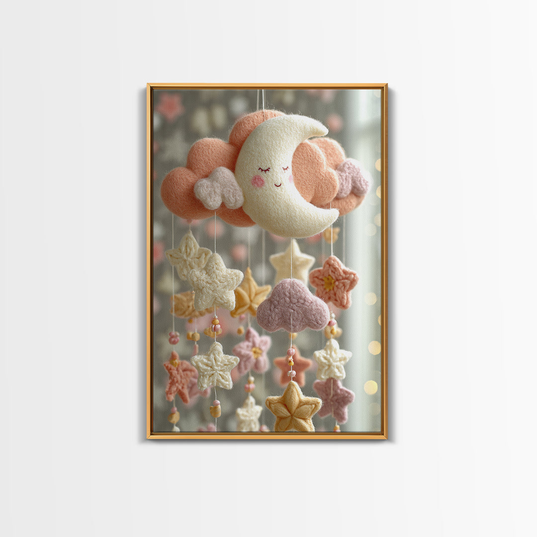 Moon Phase Mobile Canvas Print, Nursery Decor, Abstract Art, Nursery, Wall Decal, Wall Decals, Nursery Wall Decor, NDE-2x3-11