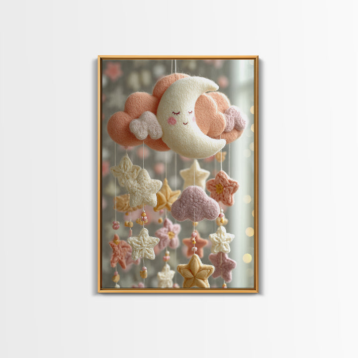 Moon Phase Mobile Canvas Print, Nursery Decor, Abstract Art, Nursery, Wall Decal, Wall Decals, Nursery Wall Decor, NDE-2x3-11