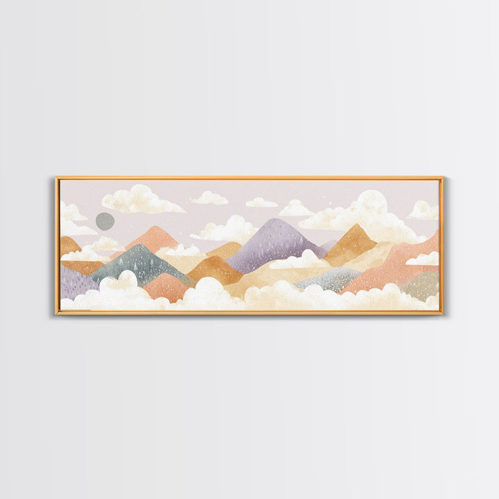 Calm Mountain Nursery Landscape Canvas Print, Nursery Decor, Wall Art, Fine Art, Nursery, Nursery Wall Decor, Nursery Art, NDE-3x1-88