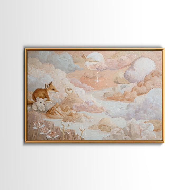 Calm Mountain Nursery Landscape Canvas Print, Nursery Decor, Wall, Fine Art, Nursery, Nursery Wall Decals, Woodland Nursery, NDE-3x2-4