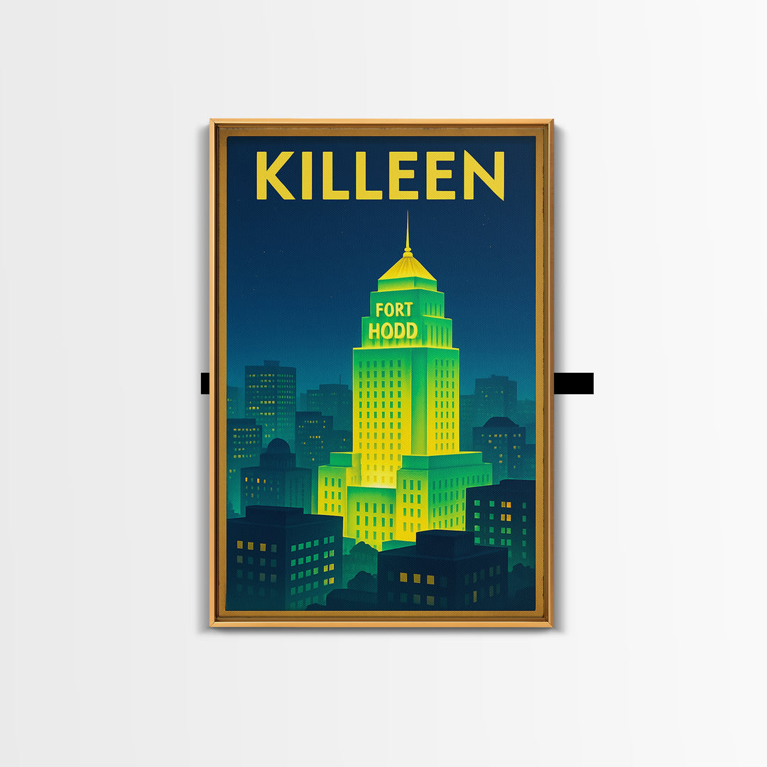 Killeen Travel Poster, Canvas Print, Electric Night Poster Art, Killeen Wall Art, Travel Poster Art, Travel Art Print, Vintage Travel Art
