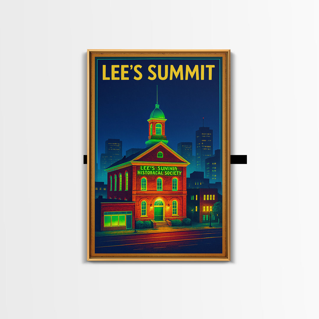 Lee'S Summit Travel Poster, Canvas Print, Electric Night Poster Art, Lee'S Summit Art Print, Travel Art Print, Gift For Travelers