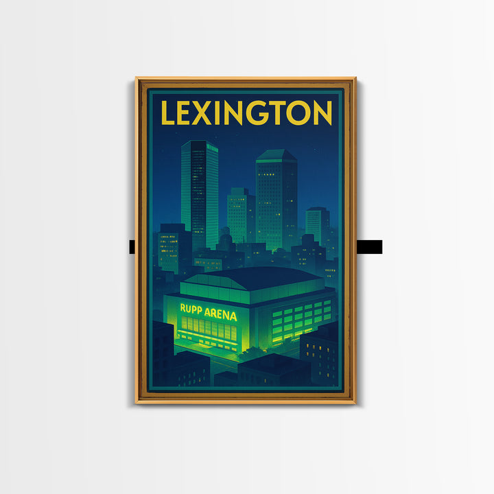 Lexington Travel Poster, Canvas Print, Electric Night Poster Art, Lexington City Art, Eclectic Wall Decor, Travel Poster Set, Home Decor