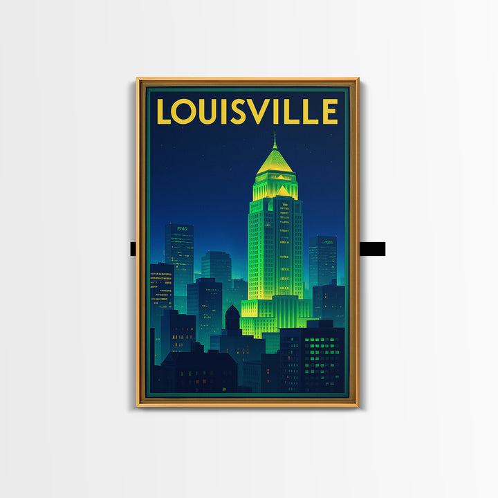Louisville Travel Poster, Canvas Print, Cyberpunk Style City Art, Louisville Poster Print, City Travel Prints, City Art Print, Design 2