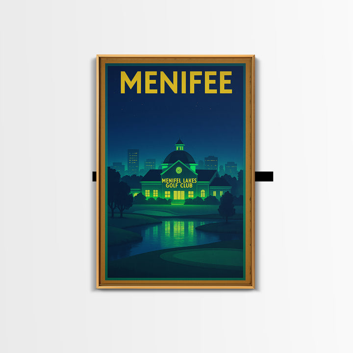 Menifee Travel Poster, Framed Canvas Print, Cyberpunk Style City Art, Menifee City Art, Travel Wall Art, Travel Poster Set, Travel Posters