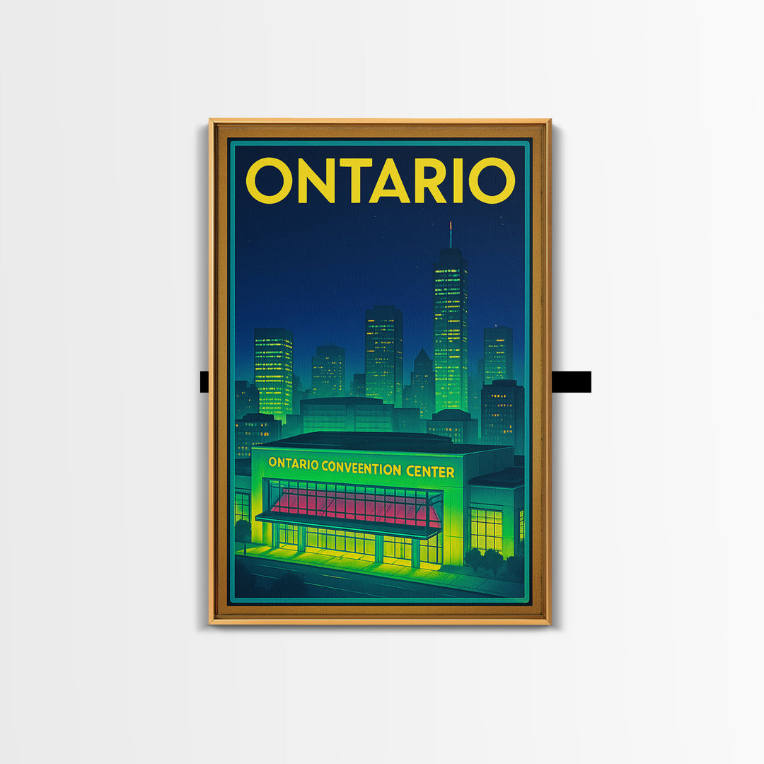 Ontario Travel Poster, Canvas Print, Retro Neon Travel Art, Ontario Travel Art, Travel Poster Art, Vintage Travel Art, Vintage City Poster