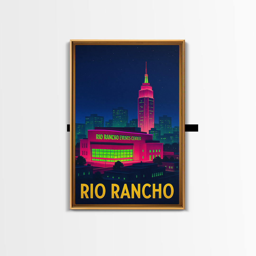 Rio Rancho New Mexico Travel Poster, Canvas Print, Cyberpunk Style City Art, Rio Rancho Art Print, Travel Wall Decor, Eclectic Wall Decor