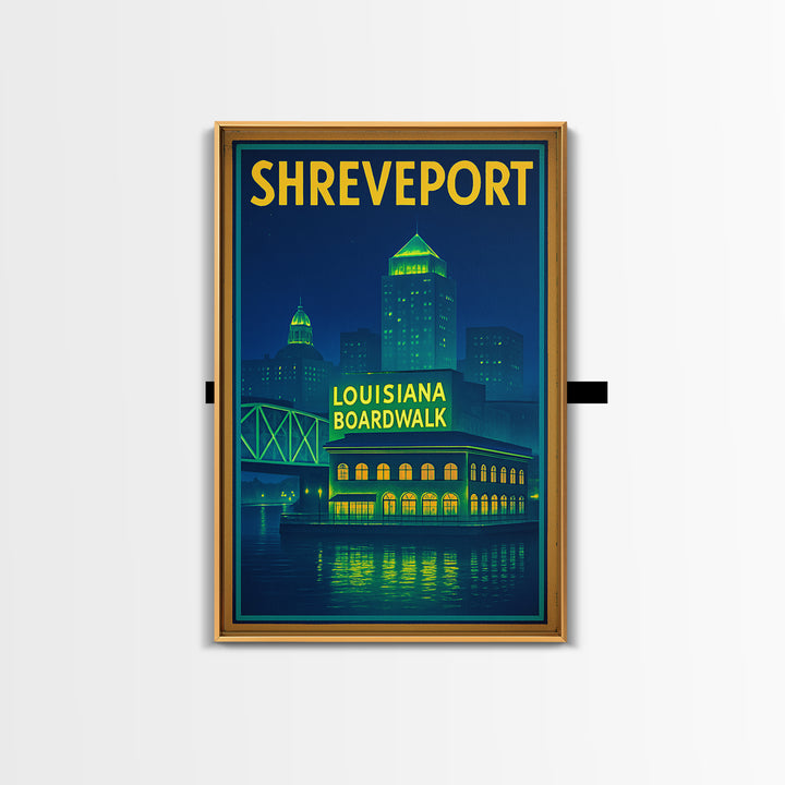 Shreveport Travel Poster, Canvas Print, Cyberpunk Style City Art, Shreveport Art Print, City Travel Prints, Travel Poster Set, Design 2