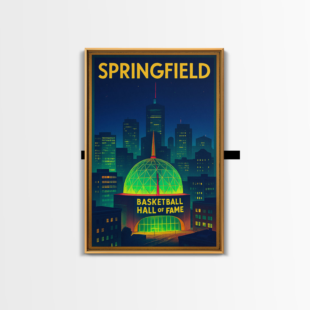 Springfield Travel Poster, Canvas Print, Cyberpunk Style City Art, Springfield Poster Print, City Art Print, Living Room Wall Art