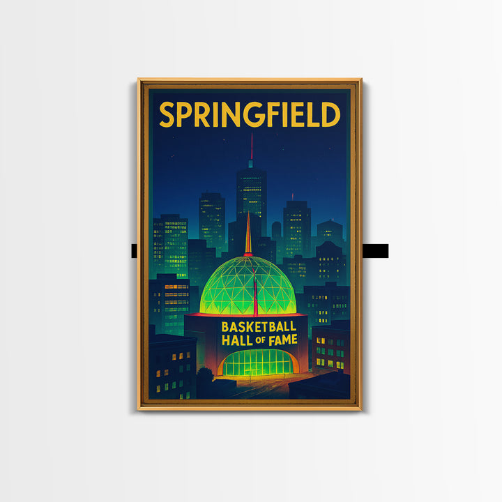 Springfield Travel Poster, Canvas Print, Cyberpunk Style City Art, Springfield Poster Print, City Art Print, Living Room Wall Art