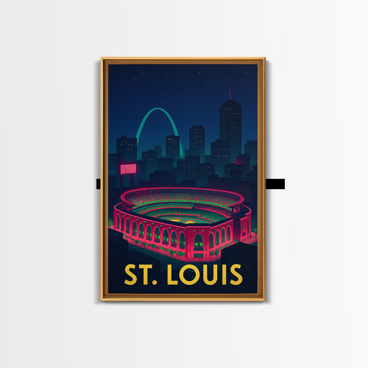 St Louis Missouri Travel Poster, Framed Canvas Print, Cyberpunk Style City Art, St Louis Travel Art, Fine Art Print, City Travel Prints