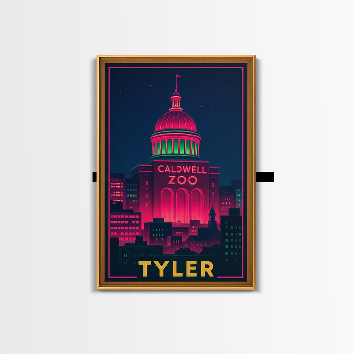 Tyler Texas Travel Poster, Canvas Print, Cyberpunk Style City Art, Tyler Art Print, Modern Wall Decor, Gift For Travelers, Travel Wall Art