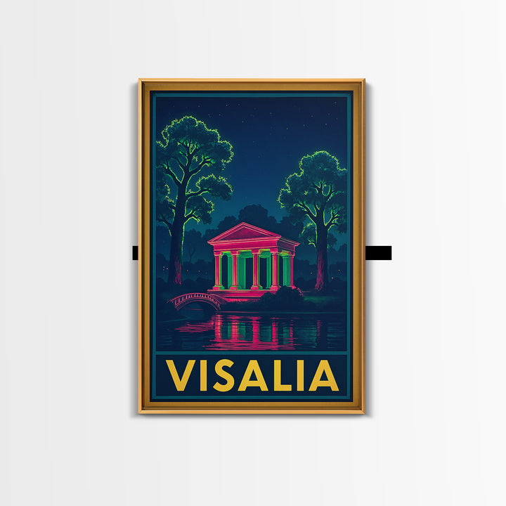 Visalia California Travel Poster, Canvas Print, Cyberpunk Style City Art, Visalia Wall Art, Home Office Decor, Travel Art Print, Wall Art