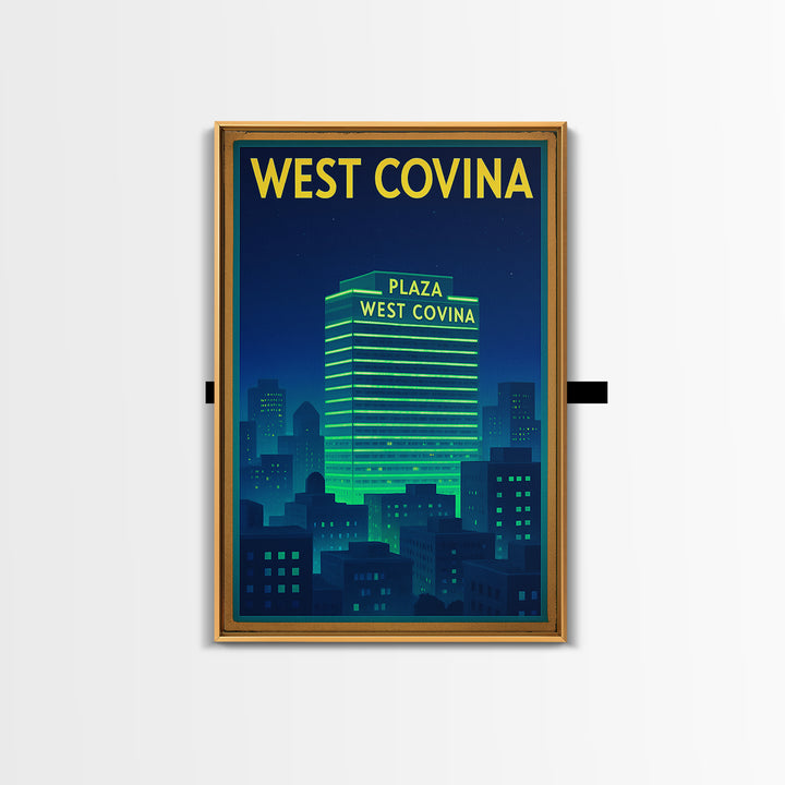 West Covina Travel Poster, Canvas Print, Cyberpunk Style City Art, West Covina City Art, Travel Poster Set, Travel Wall Art, Poster Print